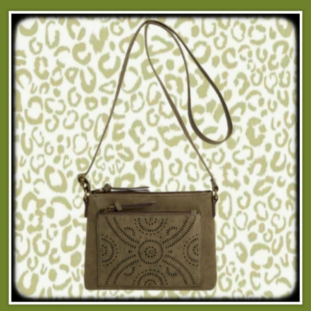 ZOE BLU ☆ DISTRESSED FAUX LEATHER ☆ CROSSBODY BAG